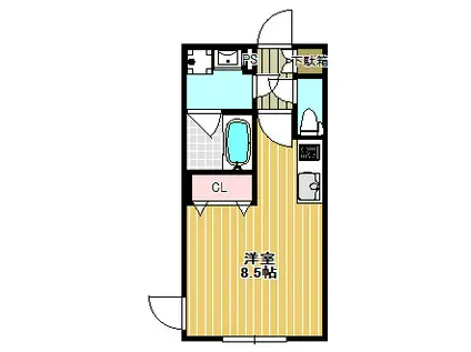 クールブラン戸越公園(ワンルーム/1階)の間取り写真