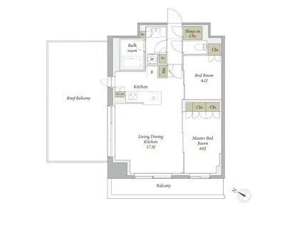 プライムメゾン用賀砧公園(2LDK/6階)の間取り写真