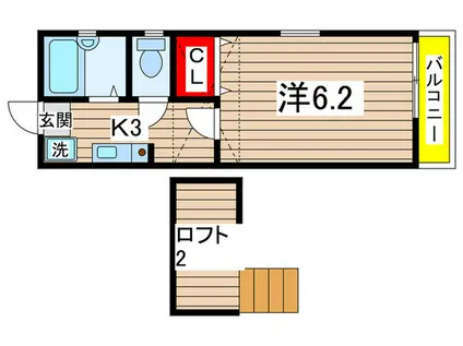 キャッスルミユキ8(1K/1階)の間取り写真