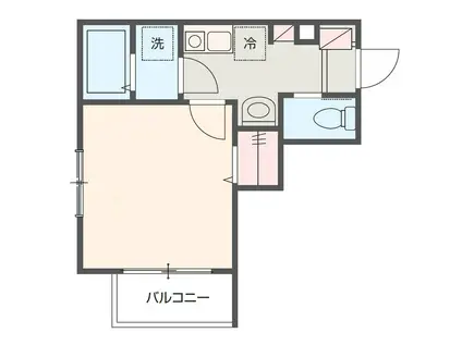 MELDIA新御徒町(1K/2階)の間取り写真