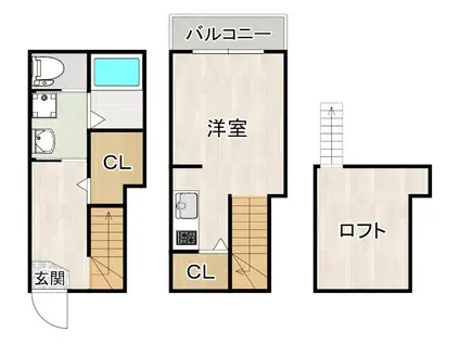 レジデンス七福(ワンルーム/1階)の間取り写真