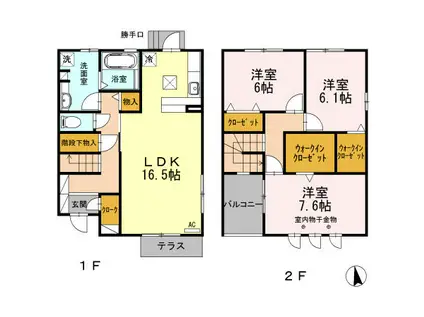プレミア(3LDK/1階)の間取り写真