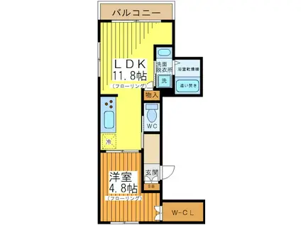 CASA NAGOMI(1LDK/2階)の間取り写真