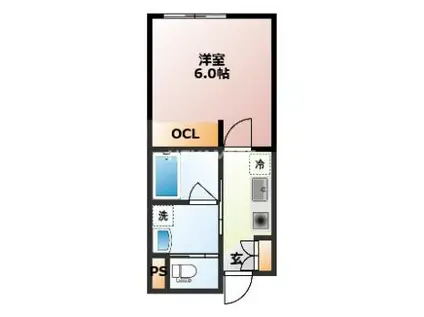 CASA CHATEAU(1K/1階)の間取り写真