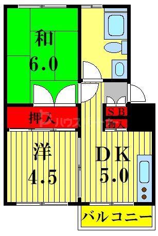吉野原丸徳マンション(2DK/4階)の間取り写真