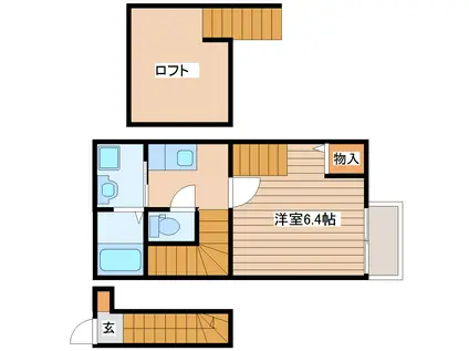 クロシェット仙台向山(1K/2階)の間取り写真