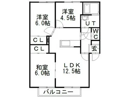 ENDEAVOR I(3LDK/1階)の間取り写真