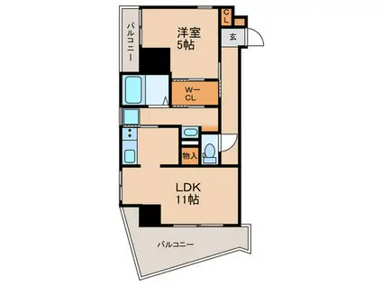 F/BLOOM(1LDK/4階)の間取り写真