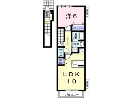シルバーライニング(1LDK/2階)の間取り写真