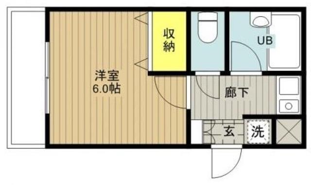 エストタウンWARABI(1K/1階)の間取り写真