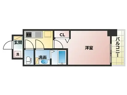 ALIVIS福島海老江(1K/4階)の間取り写真