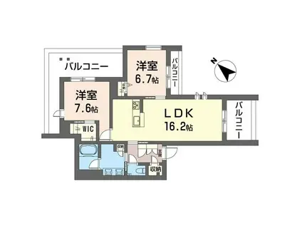 コンフォーザ(2LDK/4階)の間取り写真