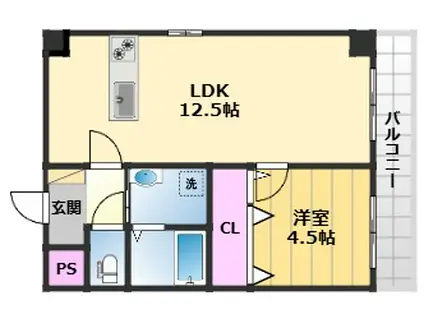 ウエムラグレース忠岡町(1LDK/2階)の間取り写真