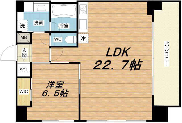 プレジオ難波(1LDK/15階)の間取り写真