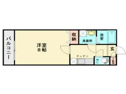 YSスクエア菜畑(1K/1階)の間取り写真