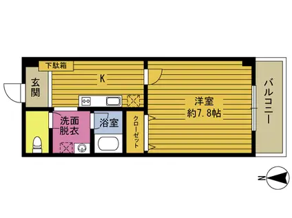 セコロ21Y.A(1K/2階)の間取り写真