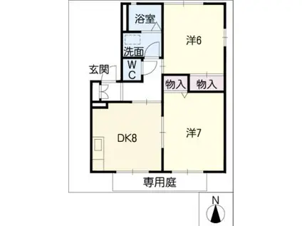 ジョイ・プレジオ(2DK/1階)の間取り写真