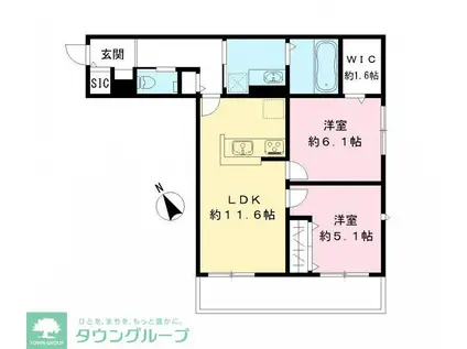 フィカーサ柏の葉(2LDK/3階)の間取り写真