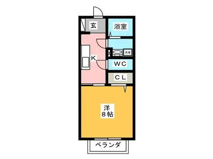 アリーナ(1K/2階)の間取り写真