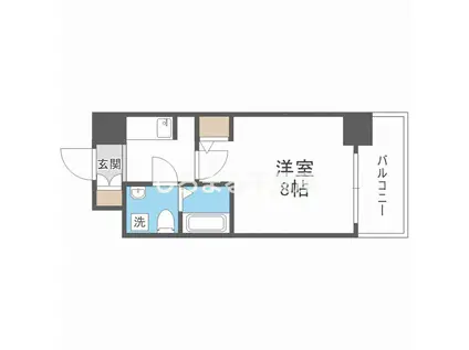 セレニテ北久宝寺(1K/9階)の間取り写真