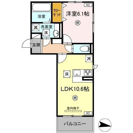 コートドール7(1LDK/1階)の間取り写真
