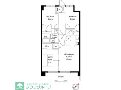 緑の森ハウス(3LDK/5階)の間取り写真