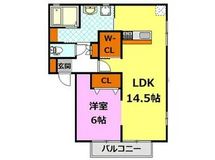 パークサイドウエノA(1LDK/1階)の間取り写真