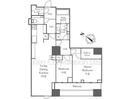 パークコート千代田四番町(2LDK/6階)の間取り写真