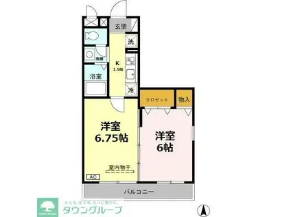 サウスヴェルドミール(2K/2階)の間取り写真