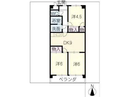 Tステージミカーレ(3DK/2階)の間取り写真