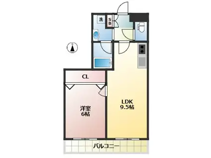 ウイングオオバ(1LDK/5階)の間取り写真
