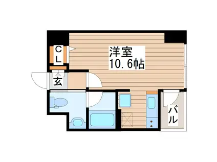 KDXレジデンス仙台駅東(ワンルーム/3階)の間取り写真