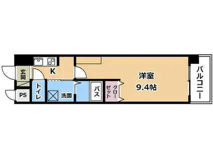 RAINBOW CITY MINAMIKUSATSU(1K/2階)の間取り写真