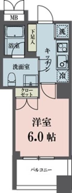 メゾンビスタ渋谷宇田川(1K/7階)の間取り写真