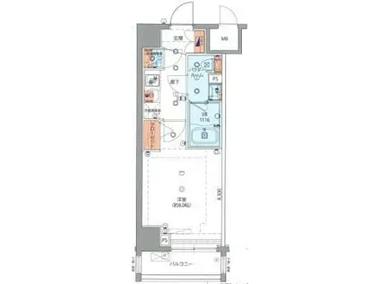 SHOKEN RESIDENCE高島平II(1K/7階)の間取り写真