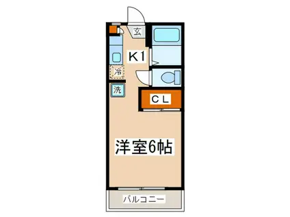 セジュール海老名(1K/2階)の間取り写真