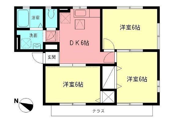 プレメール(3DK/1階)の間取り写真