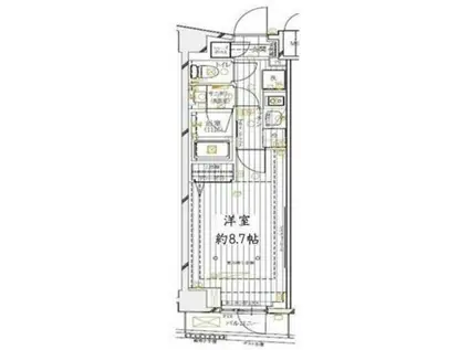 レガリス四谷(1K/1階)の間取り写真