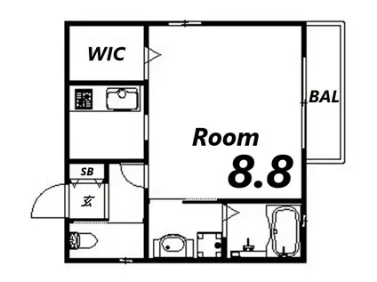 リーフ大倉山(1K/2階)の間取り写真