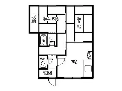 瑞穂マンション(2DK/2階)の間取り写真