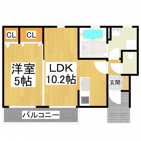 南海高野線 滝谷駅(大阪) 徒歩17分 2階建 築11年(1LDK/1階)の間取り写真