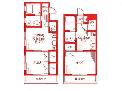 エステート長津田III(1DK/1階)の間取り写真
