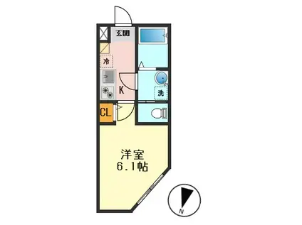 グランフォレスタ小岩(1K/1階)の間取り写真