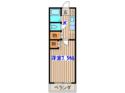 ASSAM(1K/2階)の間取り写真