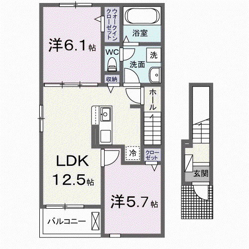 紫陽花X(2LDK/2階)の間取り写真