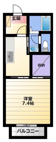 グレース西山(1K/2階)の間取り写真