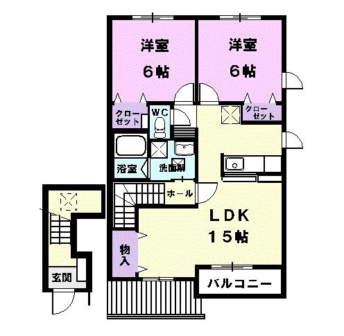 ZITO(2LDK/2階)の間取り写真