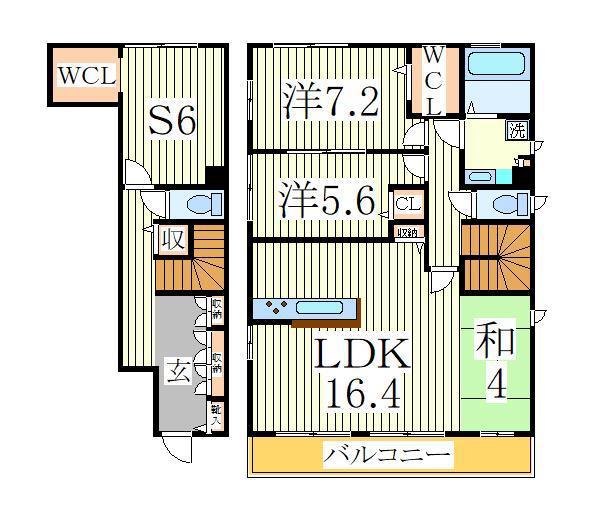 グランドソレイユVI(3SLDK/1階)の間取り写真