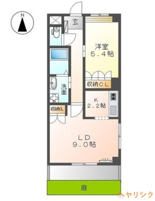 エクレール シャトー(1LDK/1階)の間取り写真