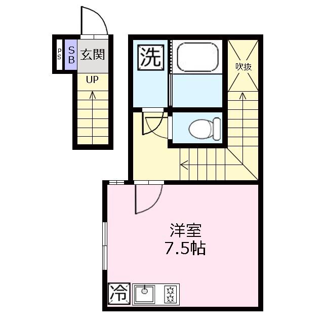 エスカレラ上福岡(ワンルーム/2階)の間取り写真